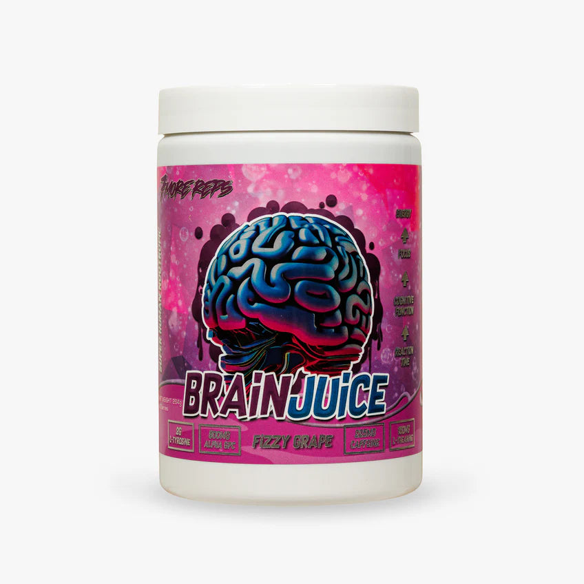 Brain juice by 7 more reps. Fizzy grape flavour
