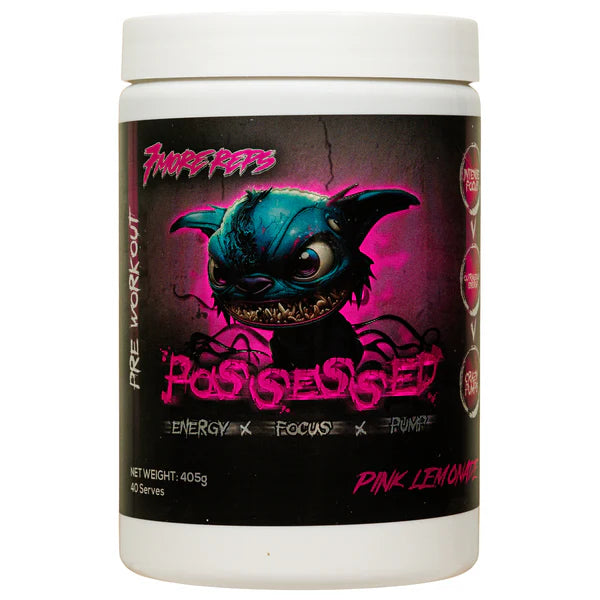 Possessed by 7 more reps. High stimulant pre workout. Pink lemonade flavour