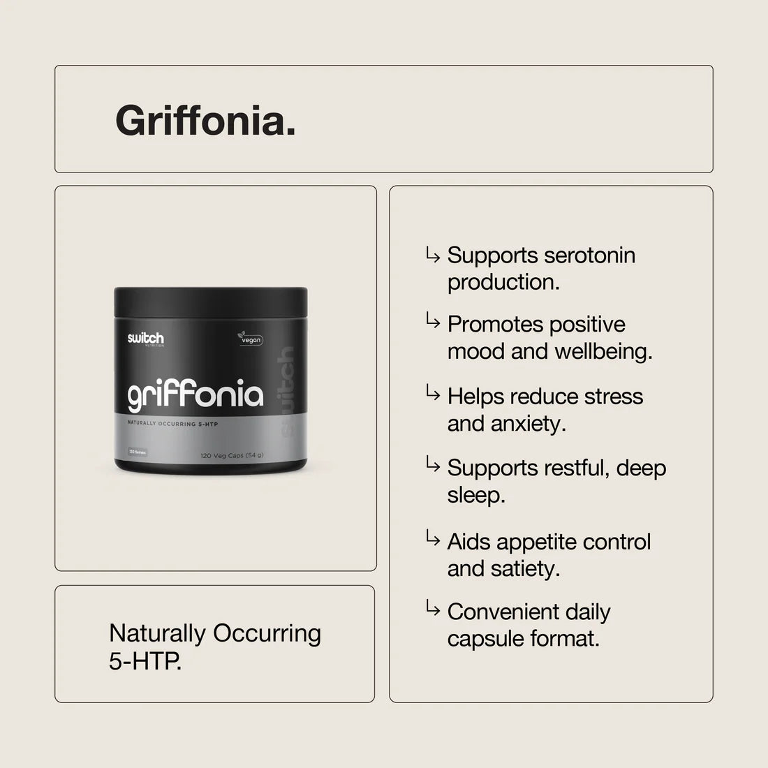 Griffonia (5-HTP) by Switch Nutrition