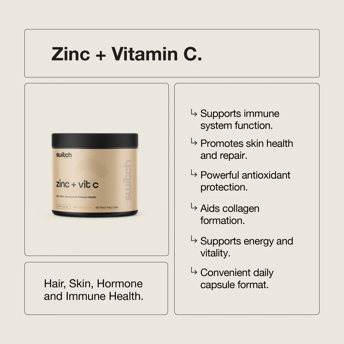 Zinc + Vitamin C by Switch Nutrition