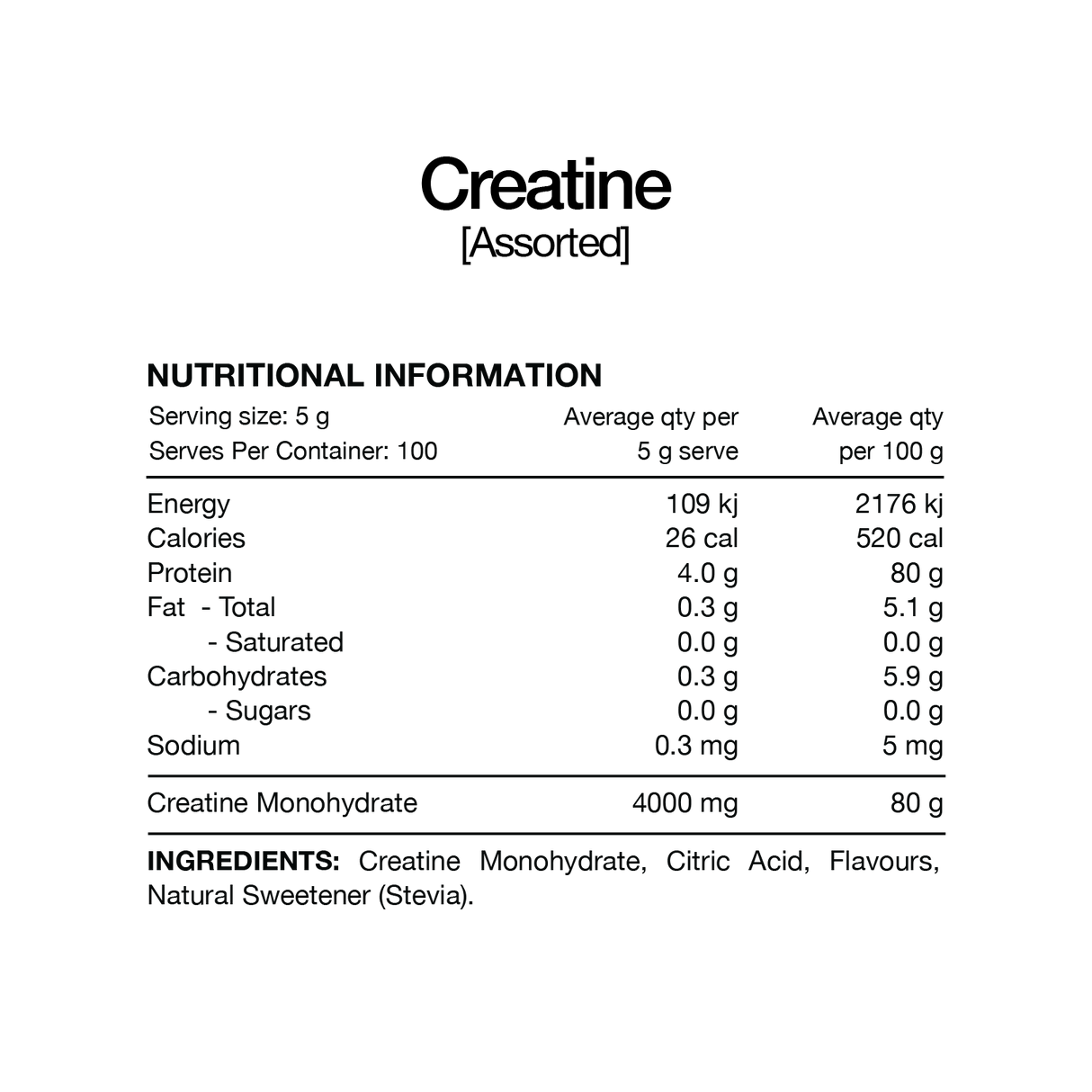 Flavoured Creatine Sachets by Switch Nutrition
