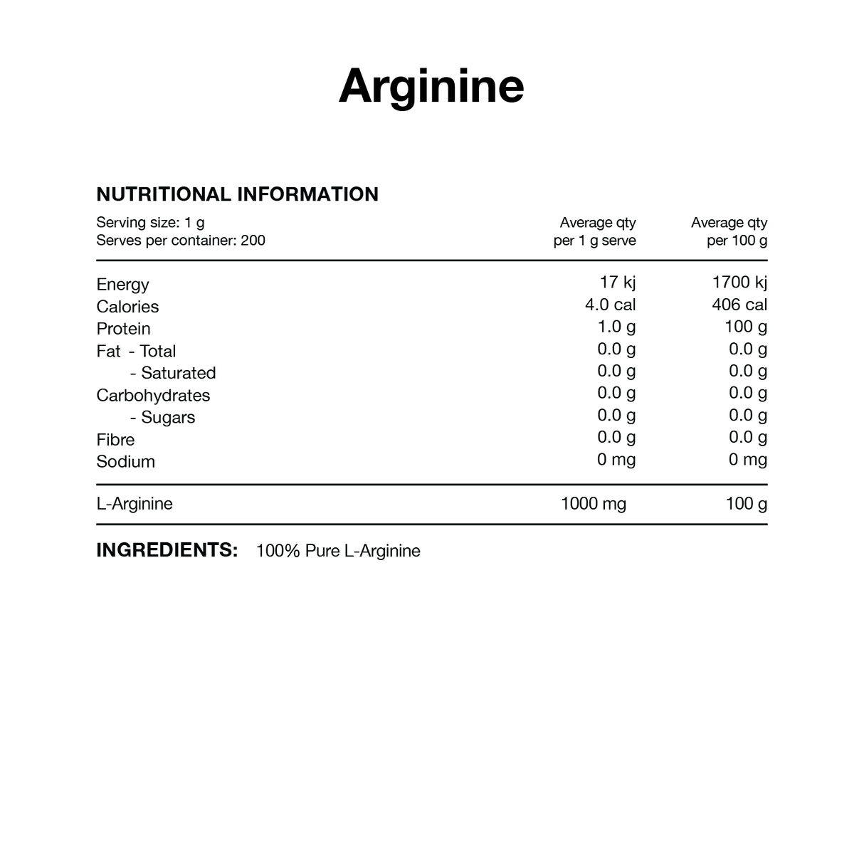 L-Arginine by Switch Nutrition