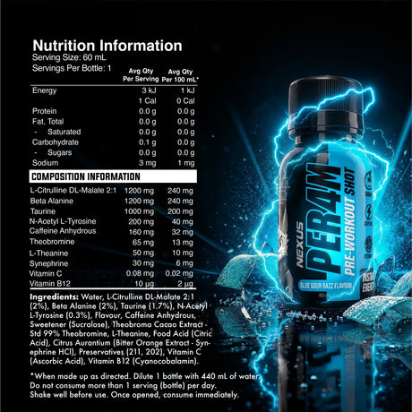 Per4m Pre-Workout Shot by Nexus